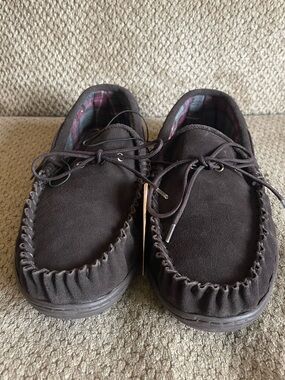 Men's Moc Toe Slip-On Casual Loafers in Dark Brown